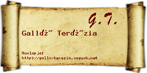 Galló Terézia névjegykártya